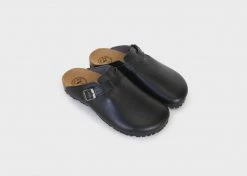 Good Guys Don't Wear Leather Shoes Gena Vegan Leather Slide-on Sandal | Black