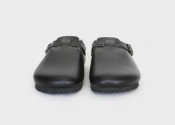 Good Guys Don't Wear Leather Shoes Gena Vegan Leather Slide-on Sandal | Black