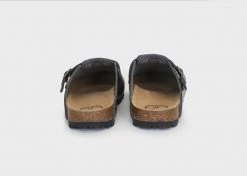 Good Guys Don't Wear Leather Shoes Gena Vegan Leather Slide-on Sandal | Black