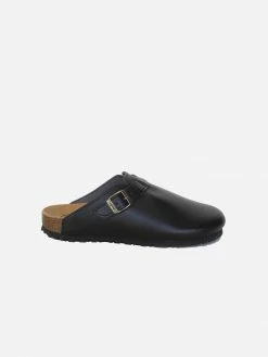 Good Guys Don't Wear Leather Shoes Gena Vegan Leather Slide-on Sandal | Black