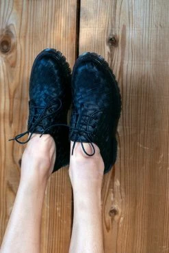 Good Guys Don't Wear Leather James Woven Vegan Leather Oxford Shoes | Black