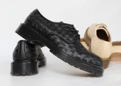 Good Guys Don't Wear Leather James Woven Vegan Leather Oxford Shoes | Black