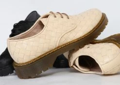 Good Guys Don't Wear Leather James Woven Apple Leather Vegan Oxford Shoes | Natural