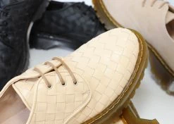 Good Guys Don't Wear Leather James Woven Apple Leather Vegan Oxford Shoes | Natural