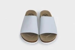 Good Guys Don't Wear Leather Jenny Apple Leather Vegan Slide-On Sandal | White