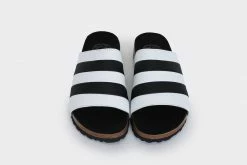 Good Guys Don't Wear Leather Shoes Jerry Apple Leather Vegan Slide-On Sandal | Black & White 10 Good Guys Don't Wear Leather Shoes Jerry Apple Leather Vegan Slide-On Sandal | Black & White