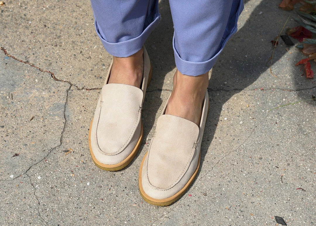 Good Guys Don't Wear Leather Joan Vegan Suede Loafers | Beige 10 Good Guys Don't Wear Leather Joan Vegan Suede Loafers | Beige