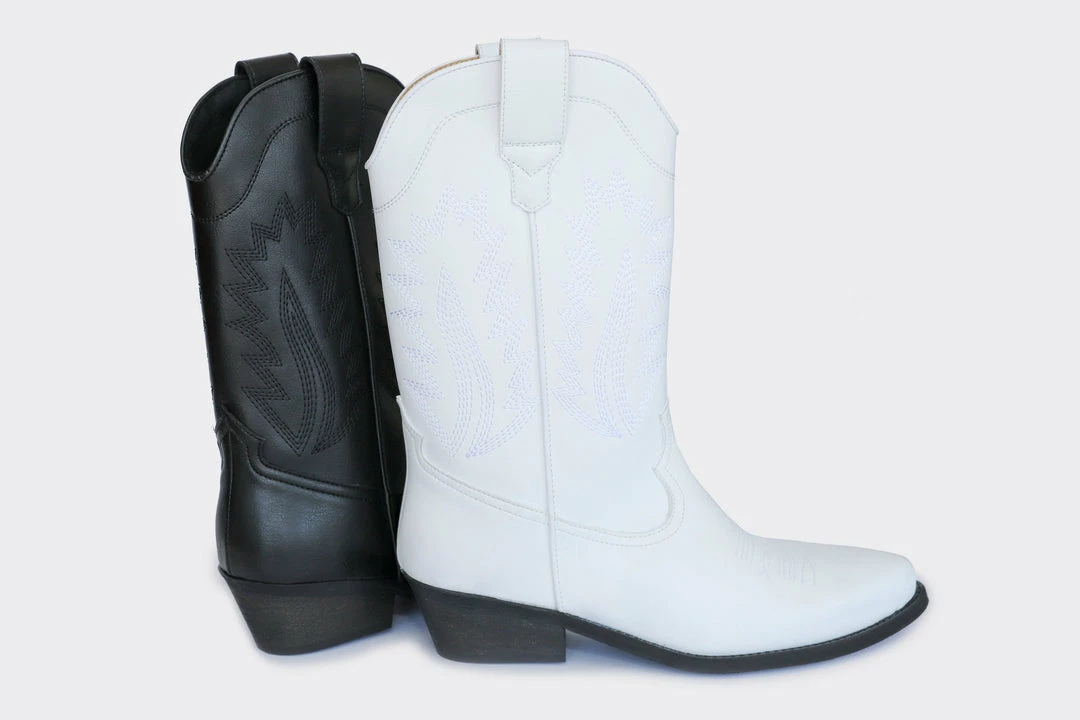 Good Guys Don't Wear Leather Lucky Unisex High Top Cowboy Boots | White Shoes 9 Good Guys Don't Wear Leather Lucky Unisex High Top Cowboy Boots | White Shoes