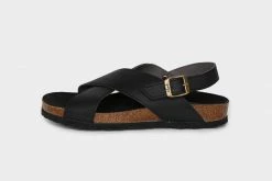 Good Guys Don't Wear Leather Mimi Apple Leather Vegan Cross Strap Sandals | Black Shoes 15 Good Guys Don't Wear Leather Mimi Apple Leather Vegan Cross Strap Sandals | Black Shoes