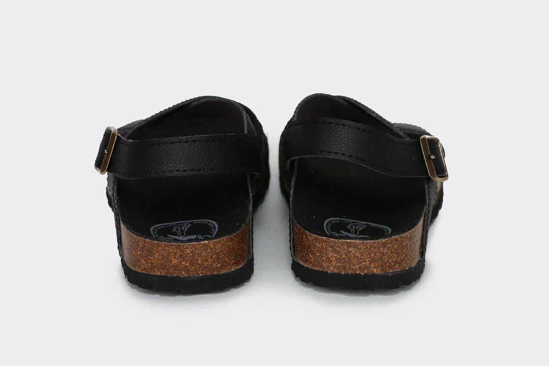 Good Guys Don't Wear Leather Mimi Apple Leather Vegan Cross Strap Sandals | Black Shoes 7 Good Guys Don't Wear Leather Mimi Apple Leather Vegan Cross Strap Sandals | Black Shoes