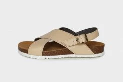 Good Guys Don't Wear Leather Mimi Apple Leather Vegan Cross Strap Sandals | Natural Shoes