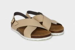 Good Guys Don't Wear Leather Mimi Apple Leather Vegan Cross Strap Sandals | Natural Shoes