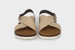 Good Guys Don't Wear Leather Mimi Apple Leather Vegan Cross Strap Sandals | Natural Shoes