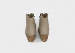 Good Guys Don't Wear Leather Shoes Nina Vegan Suede Heeled Ankle Boots | Beige