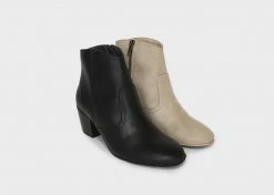 Good Guys Don't Wear Leather Shoes Nina Vegan Suede Heeled Ankle Boots | Beige