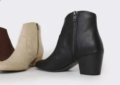 Good Guys Don't Wear Leather Nina Vegan Leather Heeled Ankle Boots | Black Shoes