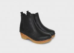 Good Guys Don't Wear Leather Rockwell Vegan Leather Clog Boots | Black Shoes