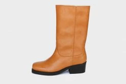 Good Guys Don't Wear Leather Willie High Top Vegan Leather Motorcycle Boots | Honey