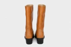 Good Guys Don't Wear Leather Willie High Top Vegan Leather Motorcycle Boots | Honey