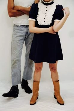 Good Guys Don't Wear Leather Willie High Top Vegan Leather Motorcycle Boots | Honey