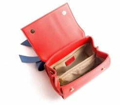 GUNAS New York Cottontail Vegan Leather Handbag | Coral & Blue Bags