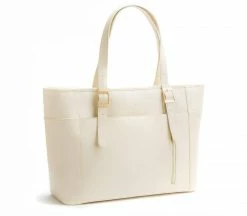 GUNAS New York Miley Vegan Leather Laptop Bag | Cream Bags