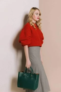 GUNAS New York Bags Jane Vegan Leather Handbag | Dark Green