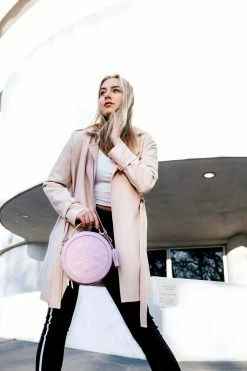 GUNAS New York Bags Rotunda Vegan Leather Crossbody Bag | Grey