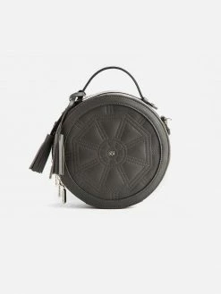 GUNAS New York Bags Rotunda Vegan Leather Crossbody Bag | Grey