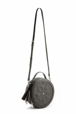 GUNAS New York Bags Rotunda Vegan Leather Crossbody Bag | Grey