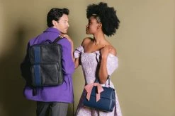 GUNAS New York Bags Jared Mulbtex™ Vegan Leather Backpack | Black/Blue