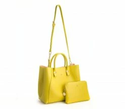 GUNAS New York Jane Vegan Leather Handbag | Lemon Yellow Bags