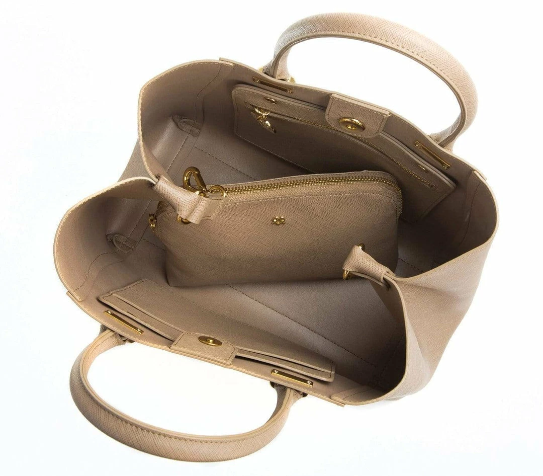 GUNAS New York Bags Jane Vegan Leather Handbag | Light Brown 4 GUNAS New York Bags Jane Vegan Leather Handbag | Light Brown