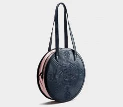 GUNAS New York Meghan Vegan Leather Tote Bag | Navy Blue