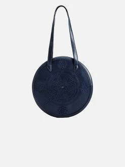 GUNAS New York Meghan Vegan Leather Tote Bag | Navy Blue