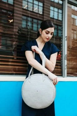 GUNAS New York Meghan Vegan Leather Tote Bag | Silver