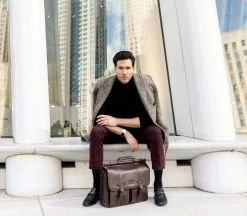 GUNAS New York Moby Mulbtex™ Vegan Leather Unisex Briefcase | Chocolate Bags