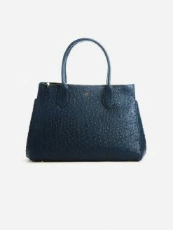 GUNAS New York Koko Vegan Embossed Leather Handbag | Navy Bags