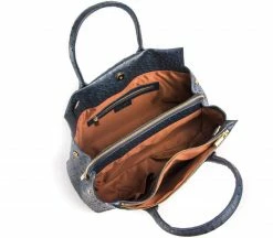 GUNAS New York Koko Vegan Embossed Leather Handbag | Navy Bags