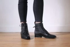 GURU Mtp Shoes Tarantula Studded Vegan Piñatex Leather Boots | Black