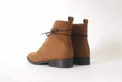 GURU Mtp Tarantula Studded Vegan Suede Boots | Cognac Shoes