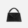 Hemincuff Stef Recycled Vegan Leather Mini Handbag | Black Croc Bags