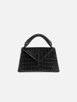 Hemincuff Stef Recycled Vegan Leather Mini Handbag | Black Croc Bags