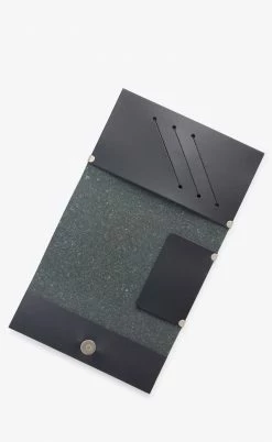 Hemincuff Accessories Origami Recycled Vegan Leather Passport Holder | Black