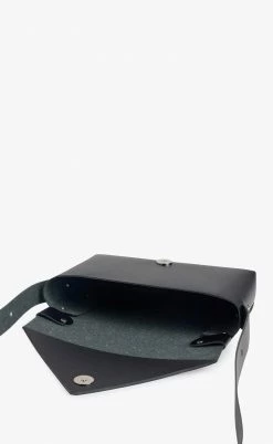 Hemincuff Stef Recycled Vegan Leather Origami Satchel | Black Bags