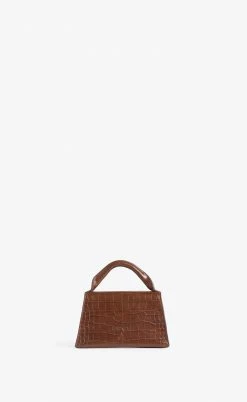 Hemincuff Stef Recycled Vegan Leather Mini Handbag | Cognac Croc
