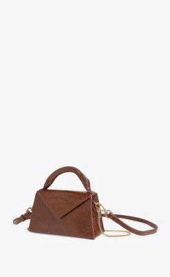 Hemincuff Stef Recycled Vegan Leather Mini Handbag | Cognac Croc 9 Hemincuff Stef Recycled Vegan Leather Mini Handbag | Cognac Croc