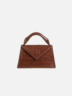 Hemincuff Stef Recycled Vegan Leather Mini Handbag | Cognac Croc
