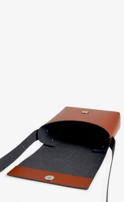 Hemincuff Origami Recycled Vegan Leather Crossbody Bag | Cognac