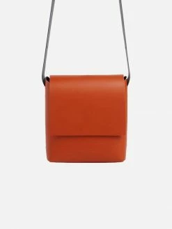 Hemincuff Origami Recycled Vegan Leather Crossbody Bag | Cognac